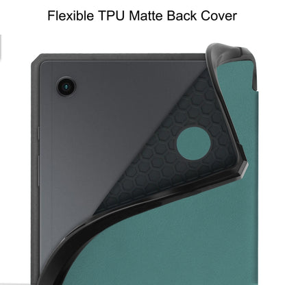 For Samsung Galaxy Tab A8 2021 SM-X205 3-Fold Holder Leather Tablet Case(Dark Green) - Other Galaxy Tab PC by buy2fix | Online Shopping UK | buy2fix