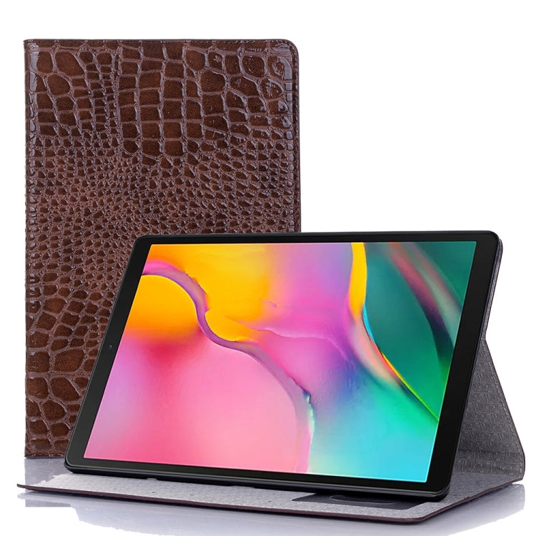 For Samsung Galaxy Tab A7 Lite T220/T225 Crocodile Texture Leather Tablet Case(Brown) - Tab A7 Lite T220 / T225 by buy2fix | Online Shopping UK | buy2fix