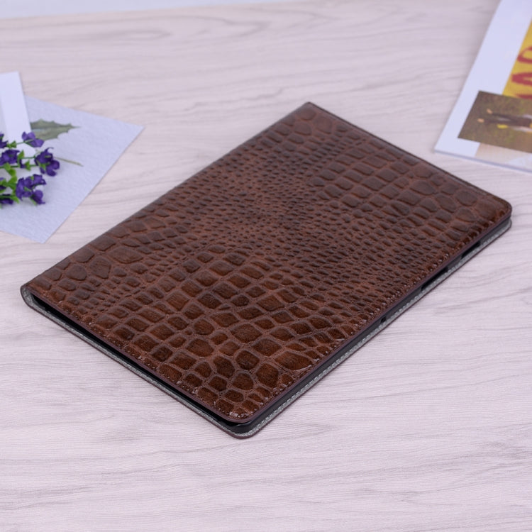 For Samsung Galaxy Tab A7 Lite T220/T225 Crocodile Texture Leather Tablet Case(Brown) - Tab A7 Lite T220 / T225 by buy2fix | Online Shopping UK | buy2fix