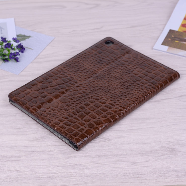 For Samsung Galaxy Tab A7 Lite T220/T225 Crocodile Texture Leather Tablet Case(Brown) - Tab A7 Lite T220 / T225 by buy2fix | Online Shopping UK | buy2fix
