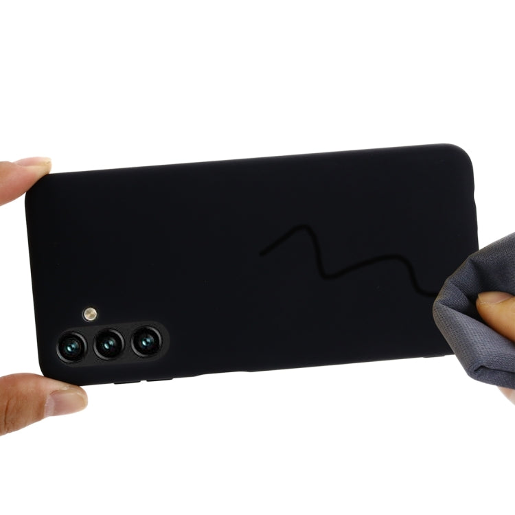 For Samsung Galaxy A13 5G Pure Color Liquid Silicone Phone Case(Black) by buy2fix