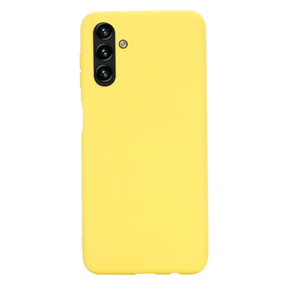 For Samsung Galaxy A13 5G Pure Color Liquid Silicone Phone Case(Yellow) by buy2fix