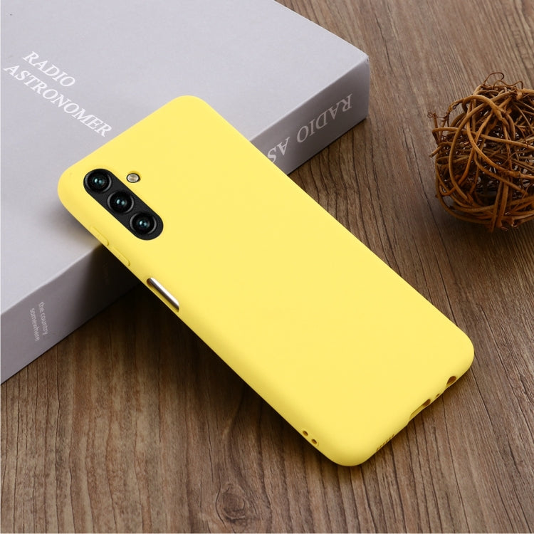 For Samsung Galaxy A13 5G Pure Color Liquid Silicone Phone Case(Yellow) by buy2fix