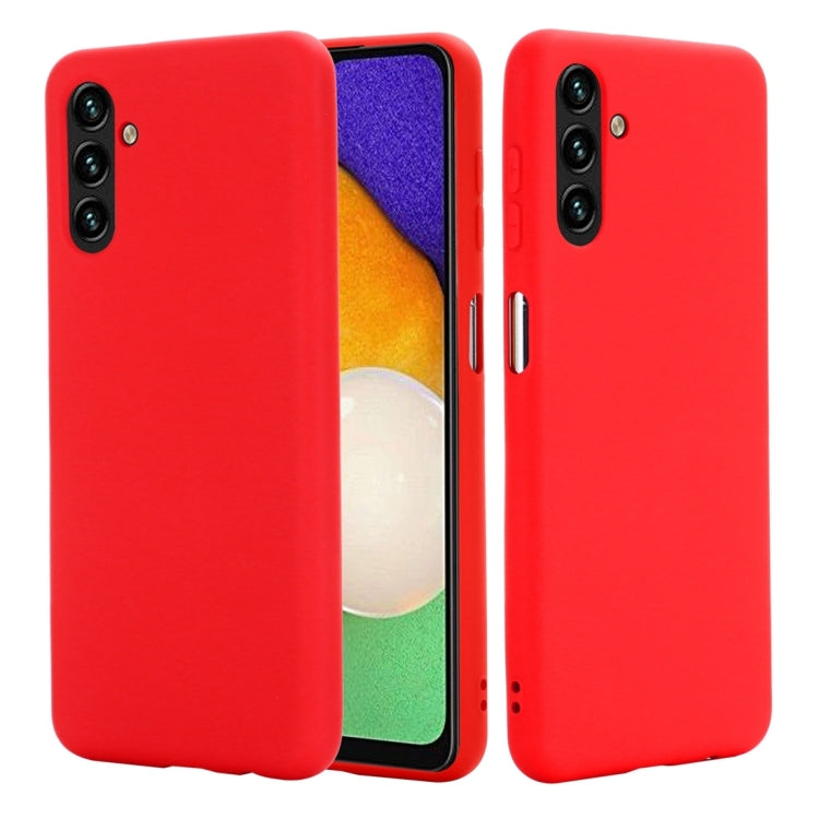 For Samsung Galaxy A13 5G Pure Color Liquid Silicone Phone Case(Red) by buy2fix