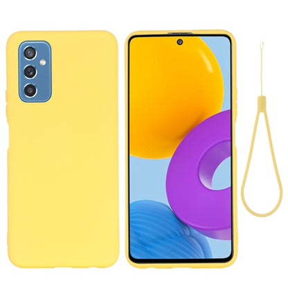 For Samsung Galaxy M52 5G Pure Color Liquid Silicone Phone Case(Yellow) by buy2fix