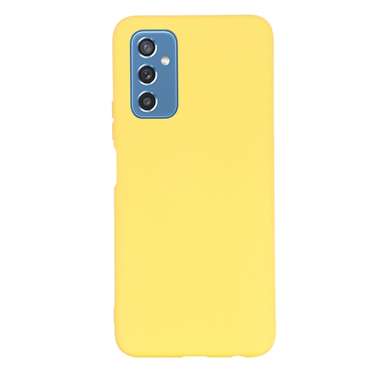 For Samsung Galaxy M52 5G Pure Color Liquid Silicone Phone Case(Yellow) by buy2fix