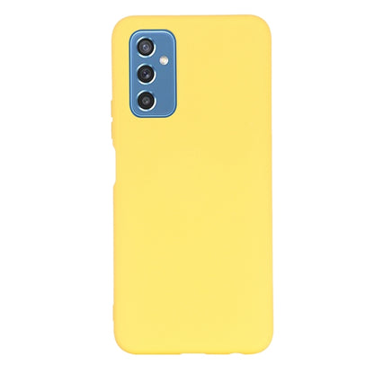 For Samsung Galaxy M52 5G Pure Color Liquid Silicone Phone Case(Yellow) by buy2fix