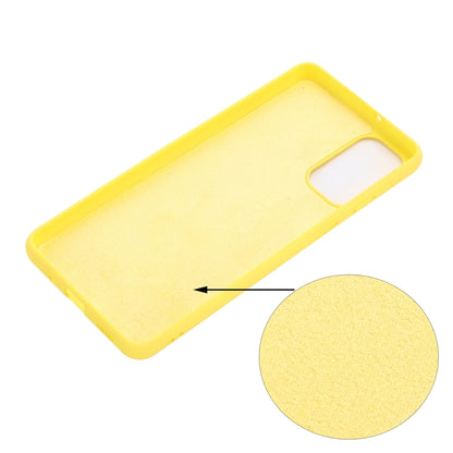 For Samsung Galaxy M52 5G Pure Color Liquid Silicone Phone Case(Yellow) by buy2fix