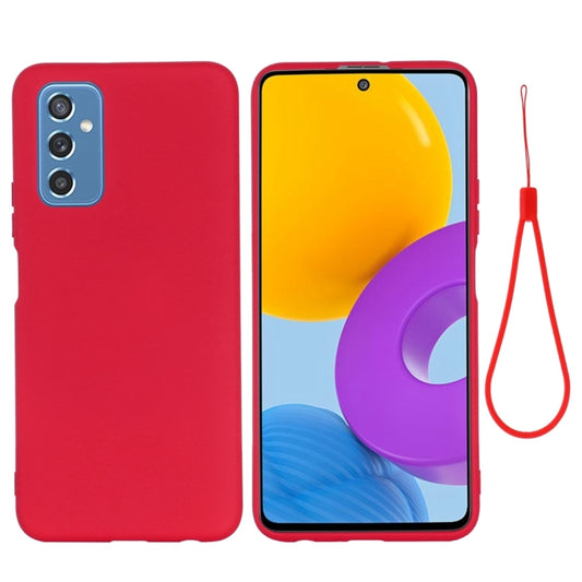 For Samsung Galaxy M52 5G Pure Color Liquid Silicone Phone Case(Red) by buy2fix
