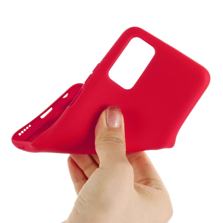For Samsung Galaxy M52 5G Pure Color Liquid Silicone Phone Case(Red) by buy2fix