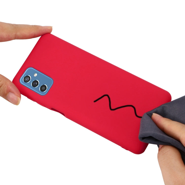 For Samsung Galaxy M52 5G Pure Color Liquid Silicone Phone Case(Red) by buy2fix