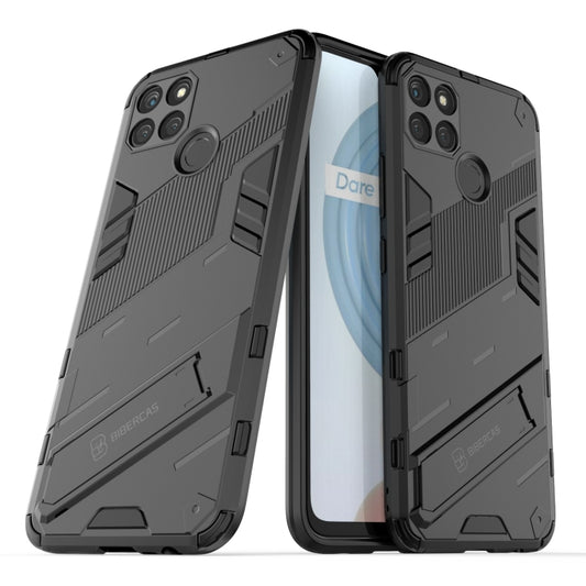 For OPPO Realme C21Y Punk Armor 2 in 1 PC + TPU Shockproof Phone Case(Black) - Realme Cases by buy2fix | Online Shopping UK | buy2fix