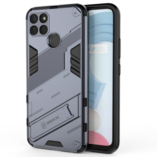 For OPPO Realme C21Y Punk Armor 2 in 1 PC + TPU Shockproof Phone Case(Grey) - Realme Cases by buy2fix | Online Shopping UK | buy2fix