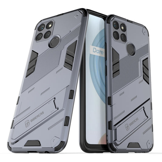 For OPPO Realme C21Y Punk Armor 2 in 1 PC + TPU Shockproof Phone Case(Grey) - Realme Cases by buy2fix | Online Shopping UK | buy2fix