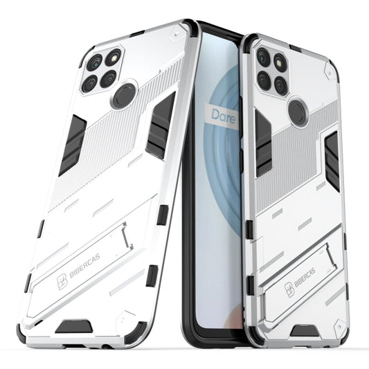 For OPPO Realme C21Y Punk Armor 2 in 1 PC + TPU Shockproof Phone Case(White) - Realme Cases by buy2fix | Online Shopping UK | buy2fix