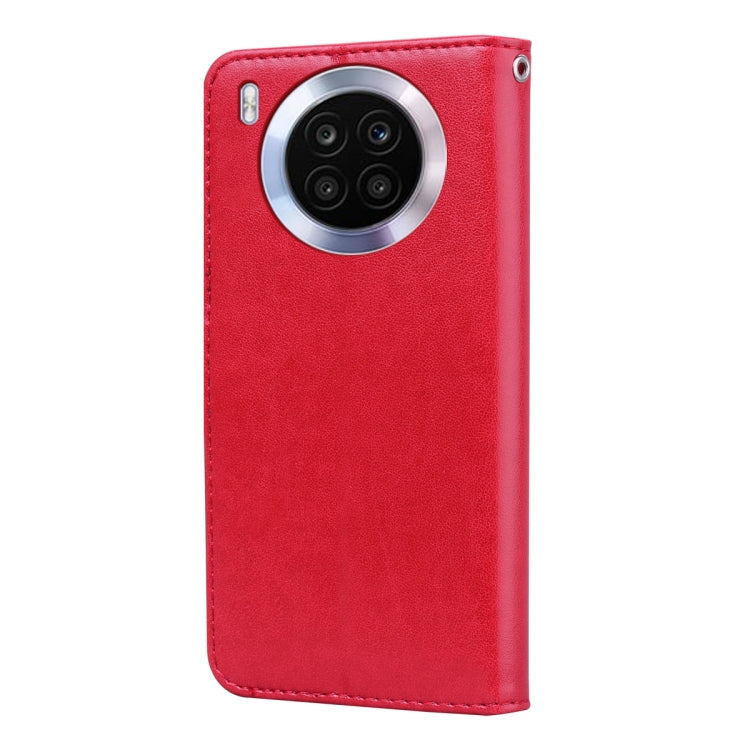 For Honor 50 Lite Rose Embossed Leather Phone Case(Red) - Honor Cases by buy2fix | Online Shopping UK | buy2fix