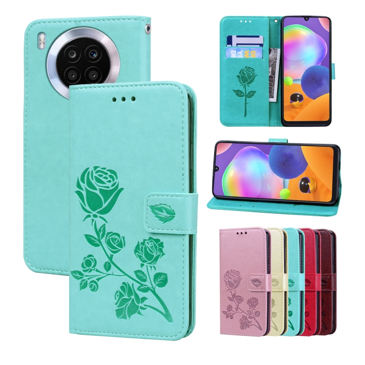 For Honor 50 Lite Rose Embossed Leather Phone Case(Green) - Honor Cases by buy2fix | Online Shopping UK | buy2fix
