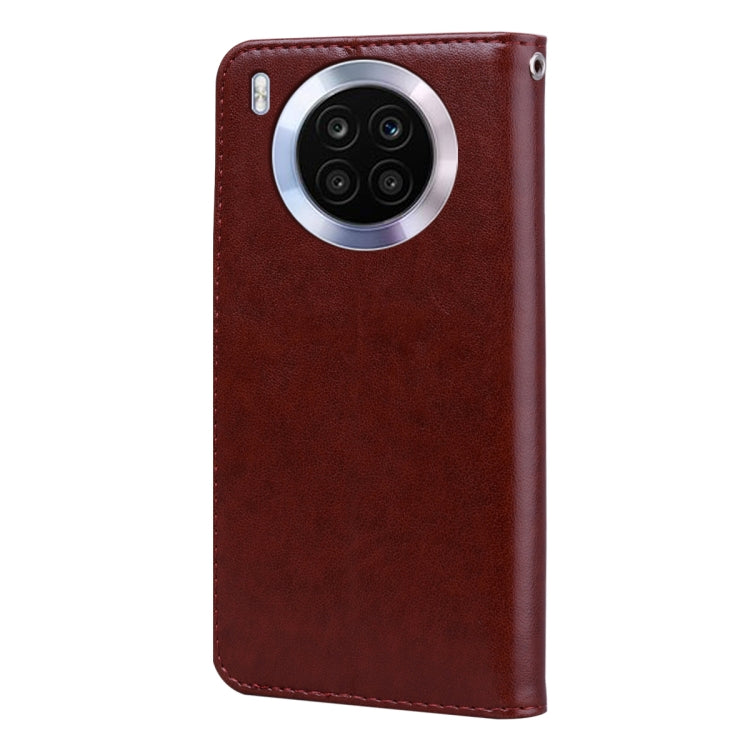 For Honor 50 Lite Rose Embossed Leather Phone Case(Brown) - Honor Cases by buy2fix | Online Shopping UK | buy2fix