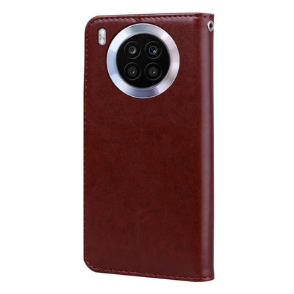 For Honor 50 Lite Rose Embossed Leather Phone Case(Brown) - Honor Cases by buy2fix | Online Shopping UK | buy2fix