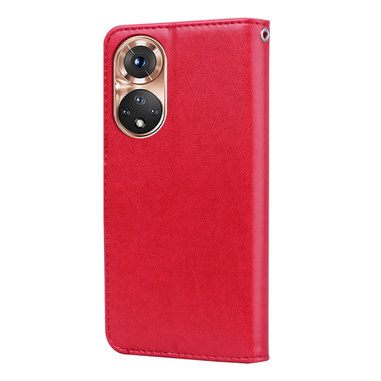 For Honor 50 Rose Embossed Leather Phone Case(Red) - Honor Cases by buy2fix | Online Shopping UK | buy2fix