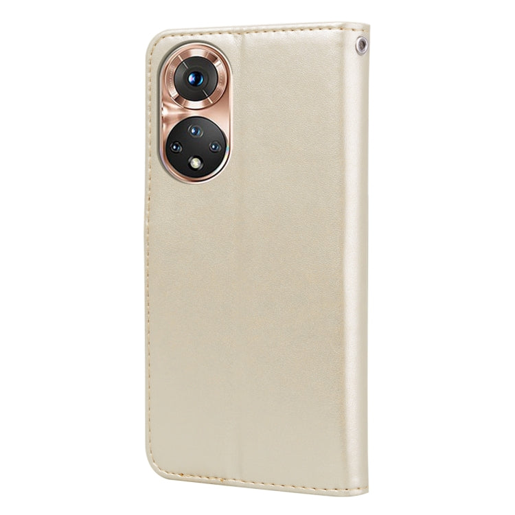 For Honor 50 Rose Embossed Leather Phone Case(Gold) - Honor Cases by buy2fix | Online Shopping UK | buy2fix