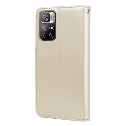 For Xiaomi Redmi Note 11T 5G / Poco M4 Pro 5G Rose Embossed Leather Phone Case(Gold) - Xiaomi Cases by buy2fix | Online Shopping UK | buy2fix