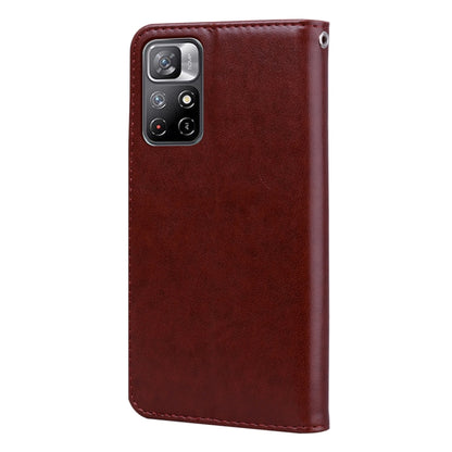 For Xiaomi Redmi Note 11 Pro+ 5G Rose Embossed Leather Phone Case(Brown) - Xiaomi Cases by buy2fix | Online Shopping UK | buy2fix
