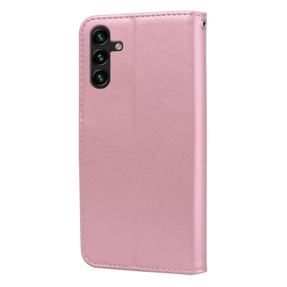 For Samsung Galaxy A13 5G Rose Embossed Leather Phone Case(Rose Gold) by buy2fix