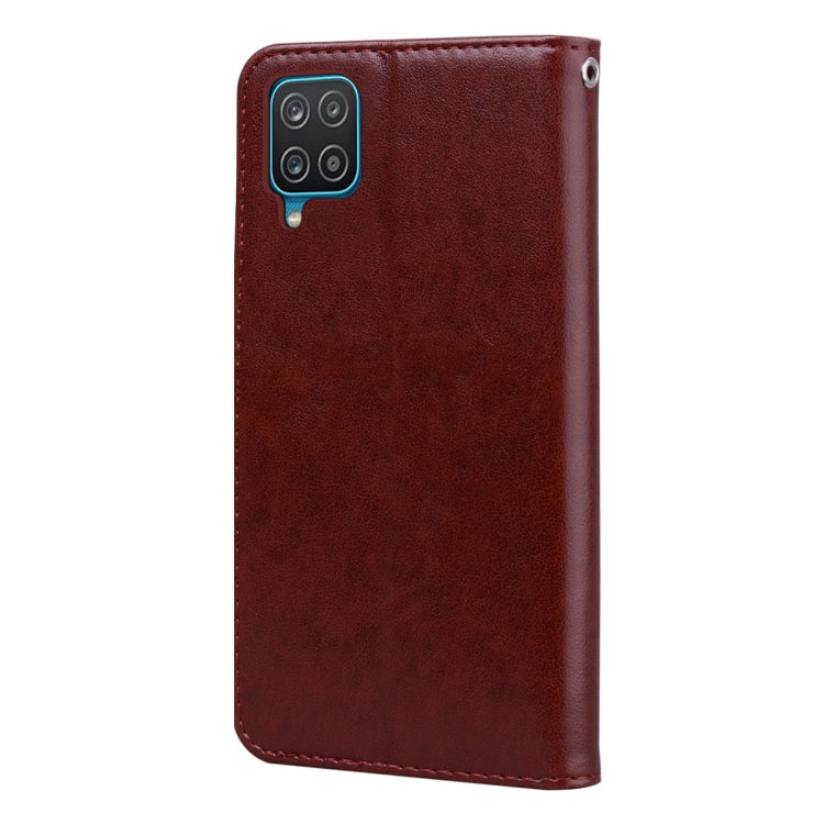 For Samsung Galaxy A22 4G Rose Embossed Leather Phone Case(Brown) by buy2fix