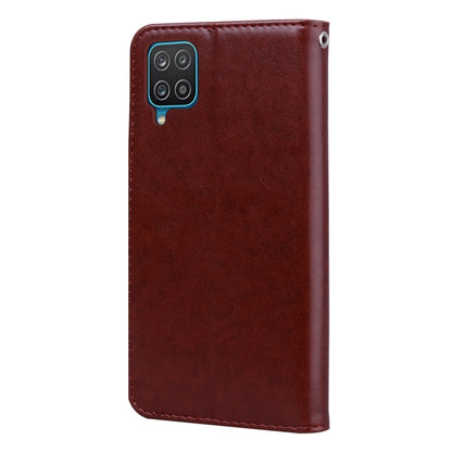 For Samsung Galaxy A22 4G Rose Embossed Leather Phone Case(Brown) by buy2fix