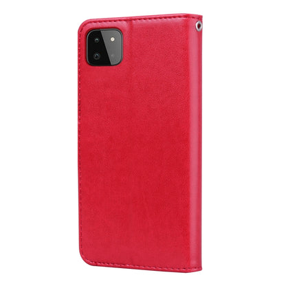 For Samsung Galaxy A22 5G Rose Embossed Leather Phone Case(Red) by buy2fix