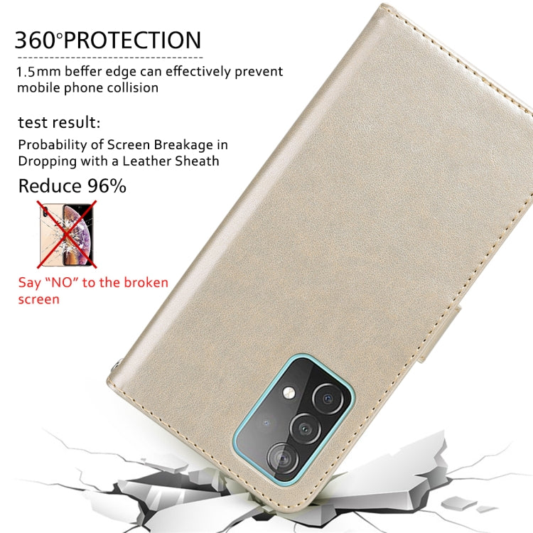 For Samsung Galaxy A22 5G Rose Embossed Leather Phone Case(Gold) by buy2fix