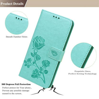 For Samsung Galaxy S22 5G Rose Embossed Leather Phone Case(Green) - Galaxy S22 5G Cases by buy2fix | Online Shopping UK | buy2fix