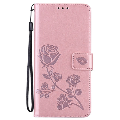 For Samsung Galaxy S22 5G Rose Embossed Leather Phone Case(Rose Gold) - Galaxy S22 5G Cases by buy2fix | Online Shopping UK | buy2fix