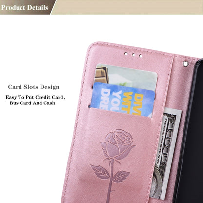 For Samsung Galaxy S22 5G Rose Embossed Leather Phone Case(Rose Gold) - Galaxy S22 5G Cases by buy2fix | Online Shopping UK | buy2fix