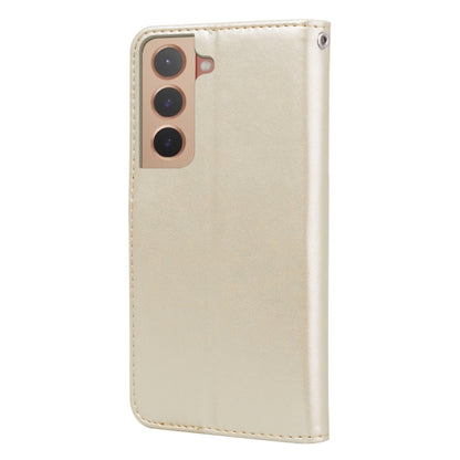 For Samsung Galaxy S22+ 5G Rose Embossed Leather Phone Case(Gold) - Galaxy S22+ 5G Cases by buy2fix | Online Shopping UK | buy2fix