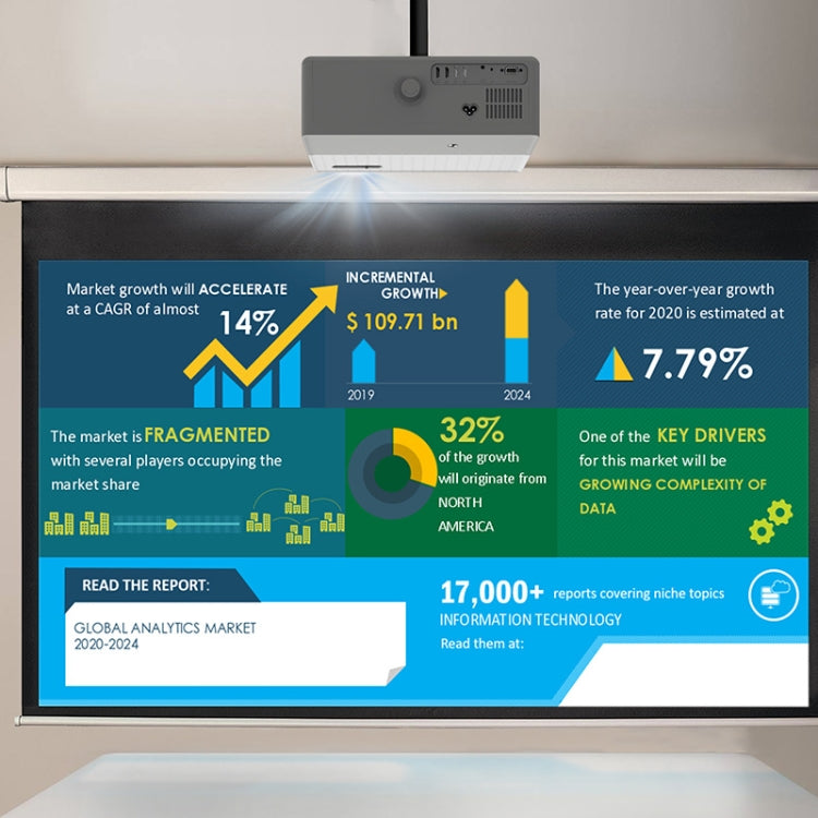 VIVIBRIGHT D5000 1920x1080P 420ANSI 6000Lumens LCD + LED HD Digital Projector, Android 9.0 EU Plug - LED Projector by VIVIBRIGHT | Online Shopping UK | buy2fix