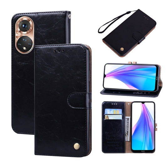 For Honor 50 Oil Wax Texture Leather Phone Case(Black) - Honor Cases by buy2fix | Online Shopping UK | buy2fix