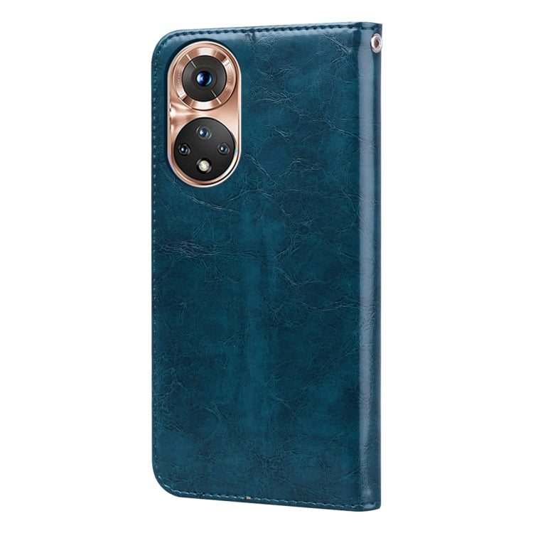 For Honor 50 Oil Wax Texture Leather Phone Case(Blue) - Honor Cases by buy2fix | Online Shopping UK | buy2fix