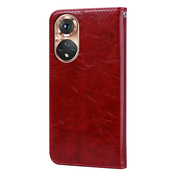 For Honor 50 Oil Wax Texture Leather Phone Case(Red) - Honor Cases by buy2fix | Online Shopping UK | buy2fix
