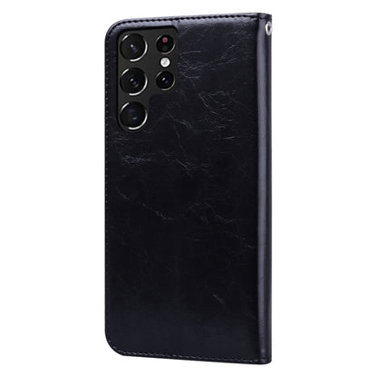 For Samsung Galaxy S22 Ultra 5G Oil Wax Texture Leather Phone Case(Black) - Galaxy S22 Ultra 5G Cases by buy2fix | Online Shopping UK | buy2fix