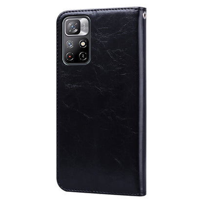 For Xiaomi Redmi Poco M4 Pro 5G / Redmi Note 11T 5G Oil Wax Texture Leather Phone Case(Black) - Xiaomi Cases by buy2fix | Online Shopping UK | buy2fix