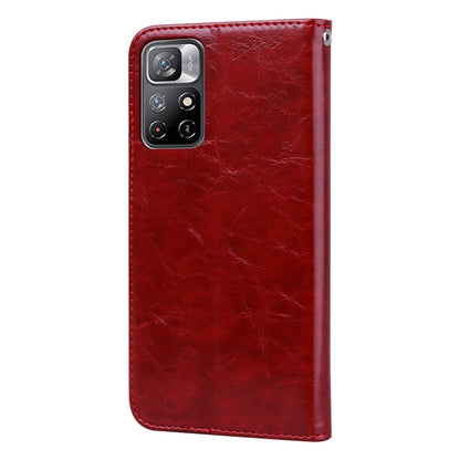 For Xiaomi Poco M4 Pro 5G / Redmi Note 11T 5G Oil Wax Texture Leather Phone Case(Red) - Xiaomi Cases by buy2fix | Online Shopping UK | buy2fix