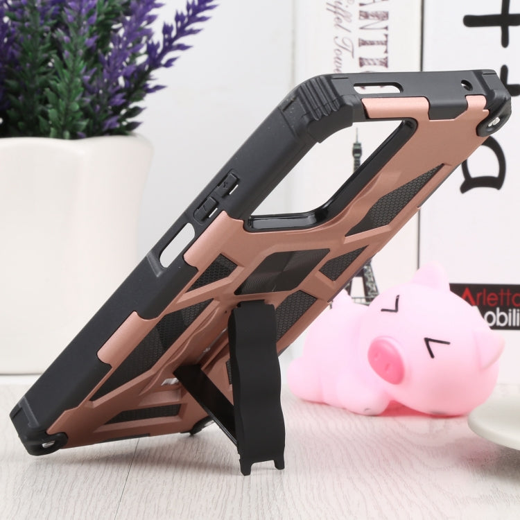 For Xiaomi Mi 11T / 11T Pro Shockproof TPU + PC Magnetic Protective Phone Case with Holder(Rose Gold) - Xiaomi Cases by buy2fix | Online Shopping UK | buy2fix