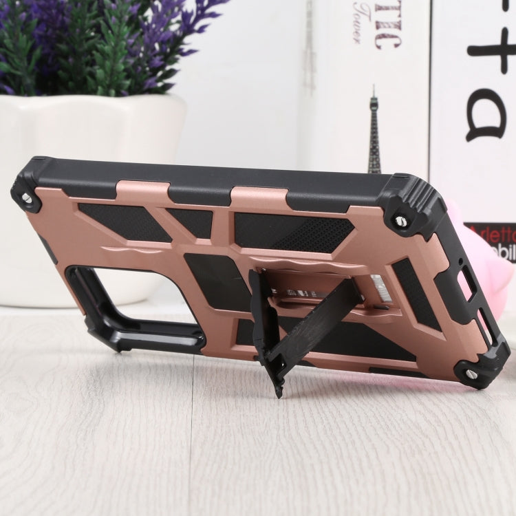 For Xiaomi Mi 11T / 11T Pro Shockproof TPU + PC Magnetic Protective Phone Case with Holder(Rose Gold) - Xiaomi Cases by buy2fix | Online Shopping UK | buy2fix