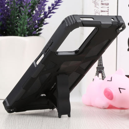 For Xiaomi Mi 11T / 11T Pro Shockproof TPU + PC Magnetic Protective Phone Case with Holder(Black) - Xiaomi Cases by buy2fix | Online Shopping UK | buy2fix