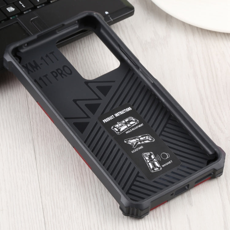 For Xiaomi Mi 11T / 11T Pro Shockproof TPU + PC Magnetic Protective Phone Case with Holder(Red) - Xiaomi Cases by buy2fix | Online Shopping UK | buy2fix
