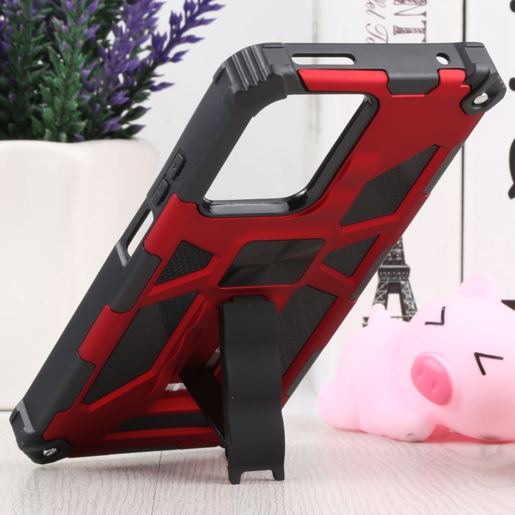 For Xiaomi Mi 11T / 11T Pro Shockproof TPU + PC Magnetic Protective Phone Case with Holder(Red) - Xiaomi Cases by buy2fix | Online Shopping UK | buy2fix