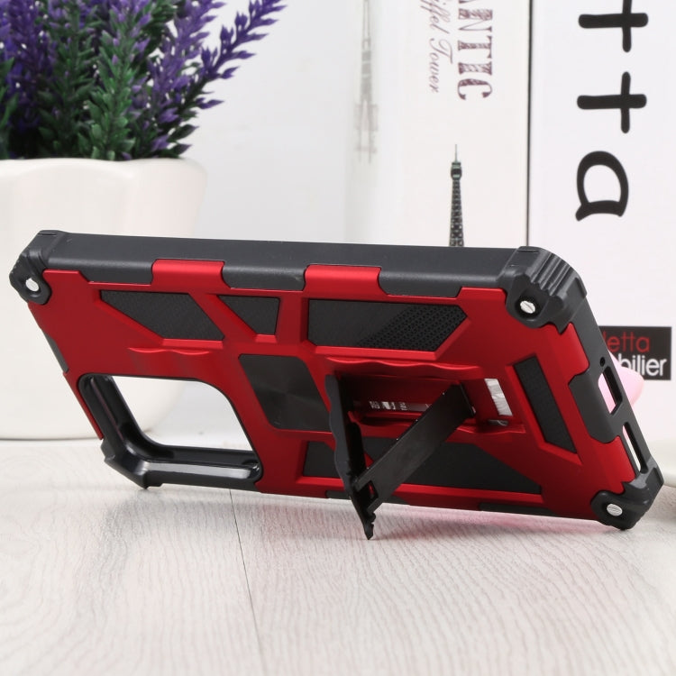 For Xiaomi Mi 11T / 11T Pro Shockproof TPU + PC Magnetic Protective Phone Case with Holder(Red) - Xiaomi Cases by buy2fix | Online Shopping UK | buy2fix