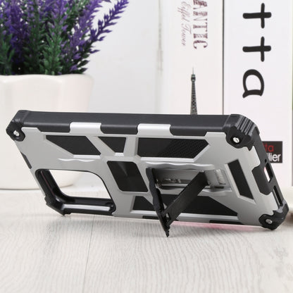 For Xiaomi Mi 11T / 11T Pro Shockproof TPU + PC Magnetic Protective Phone Case with Holder(Silver) - Xiaomi Cases by buy2fix | Online Shopping UK | buy2fix